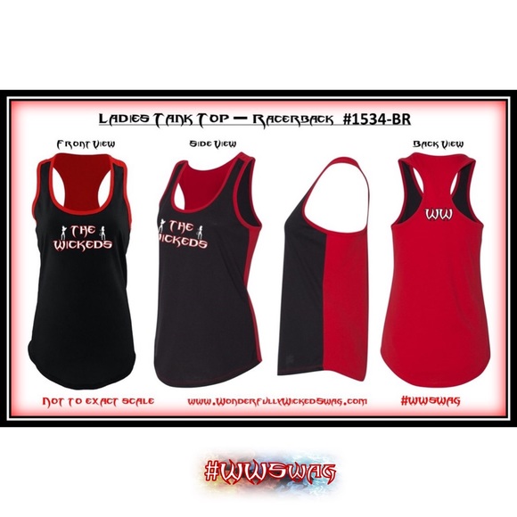 Tank Top Racerback Style - Black/Red - Picture 4 of 7